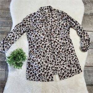 Gorgeous Dana Buchman Leopard Print Fly Away Jacket